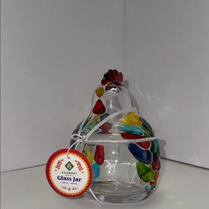 Colorful Rooster Glass Jar by